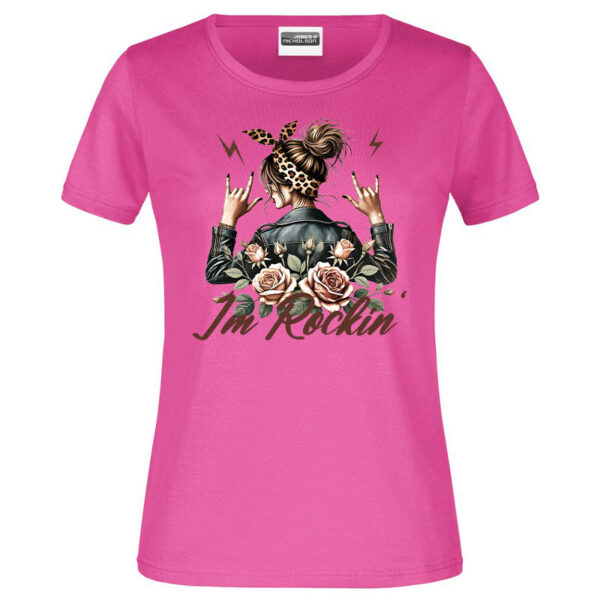 "I am Rockin" Damen T-Shirt Pink